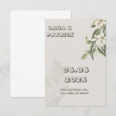 Beige Minimalist Wedding Invitation Kaart (Voorkant / Achterkant)