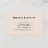 Beige minimalistisch modern design voor bakkerij visitekaartje (Achterkant)