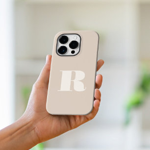 Beige Minimalistisch Modern Initiaal Bold Monogram iPhone 15 Pro Max Hoesje