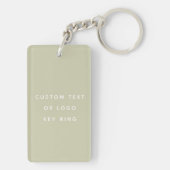 Beige minimalistische aangepaste tekst of Logo Sleutelhanger (achterkant)