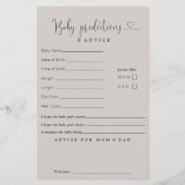 Beige minimalistische baby voorspellingen advieska