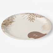 Beige Minimalistische Boho Wedding Theme Papieren Bordje (Gekanteld)