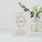 Beige minimalistische bruidsuitnodiging briefkaart (Staand voorkant)