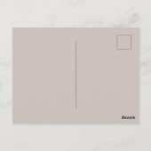 Beige minimalistische bruidsuitnodiging briefkaart (Achterkant)