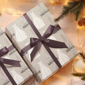 Beige Minimalistische Bruidsuitnodiging Cute Cadeaupapier