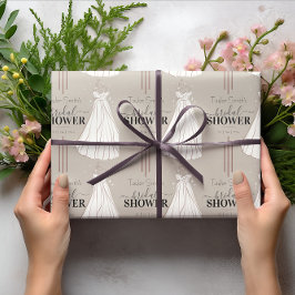 Beige Minimalistische Bruidsuitnodiging Cute Cadeaupapier