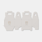 Beige minimalistische bruiloft bedankdoosjes (Uitgevouwen)