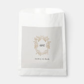 Beige minimalistische bruiloft bedankzakje (Voorkant)