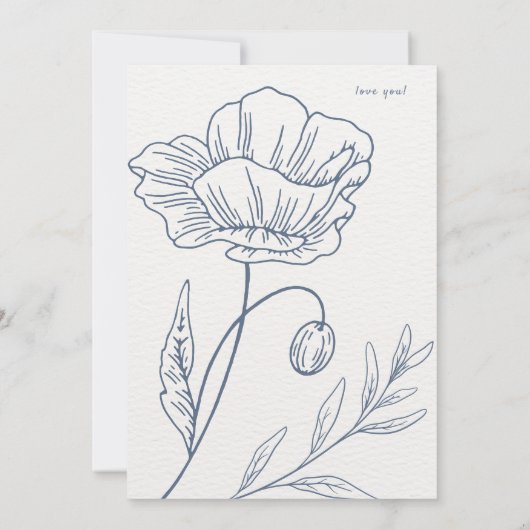 Beige minimalistische bruiloft kaart (Achterkant)