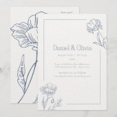 Beige minimalistische bruiloft kaart (Voorkant / Achterkant)