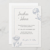 Beige minimalistische bruiloft kaart (Voorkant / Achterkant)