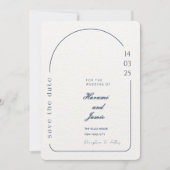 Beige minimalistische bruiloft save the date uitno kaart (Voorkant)