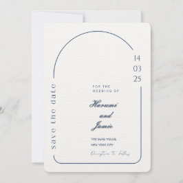 Beige minimalistische bruiloft save the date uitno kaart