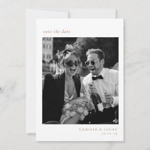 Beige Minimalistische Elegante Foto Bewaar de datu Kaart