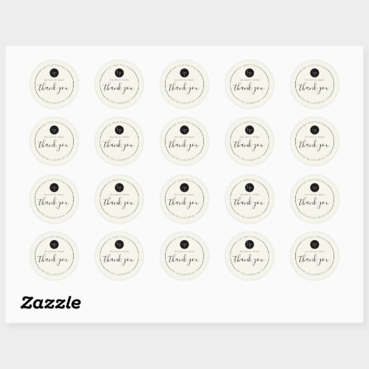 Beige minimalistische esthetiek Bedankt Circle Ronde Sticker (Vel)