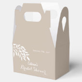 Beige minimalistische groene Bruids Shower Bedankdoosjes (Geopend)