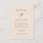 Beige minimalistische Hoefijzer bruiloft | Gastgeg Informatiekaartje (Voorkant)