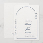 Beige minimalistische huwelijksuitnodiging - Boogo Kaart (Voorkant / Achterkant)