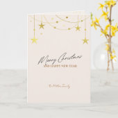 Beige minimalistische kerst Kaart aangepaste foto (Gele Bloem)