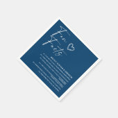 Beige minimalistische leuke weetjes bruiloft serve servet (Hoek)