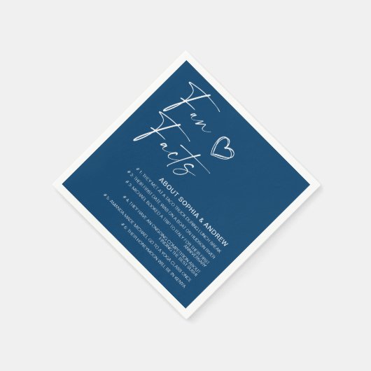 Beige minimalistische leuke weetjes bruiloft serve servet (Hoek)