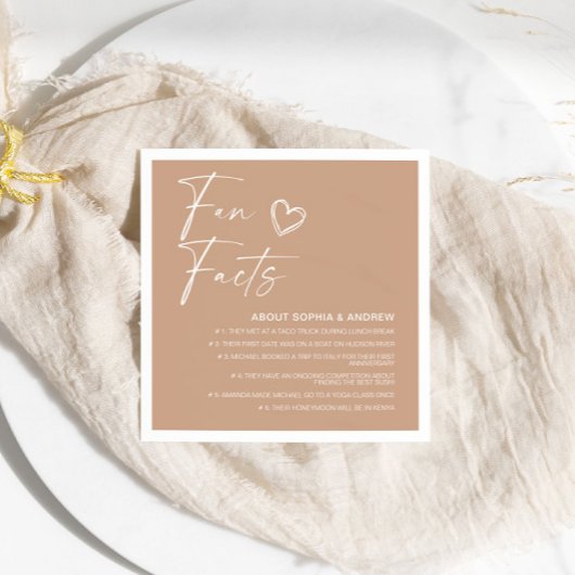 Beige minimalistische leuke weetjes bruiloft serve servet