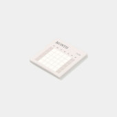 Beige Minimalistische Maandelijkse Planner Kalende Post-it® Notes (Schuin)