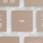 Beige minimalistische moderne influencer scanbaar vierkante visitekaartje