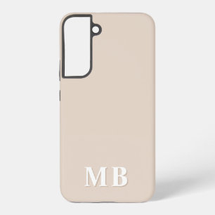 Beige Minimalistische moderne initiële monogram Samsung Galaxy Hoesje