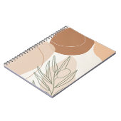 Beige Minimalistische Neutral Boho Printable Spira Notitieboek (Linkerzijde)