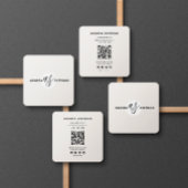 Beige minimalistische professionele scanbare QR-co Vierkante Visitekaartje