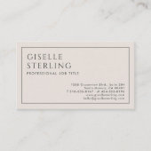Beige Minimalistische QR-code Professionele Visitekaartje (Voorkant)
