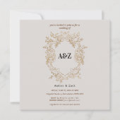 Beige Minimalistische TROUWUITNODIGING KAART (Voorkant)