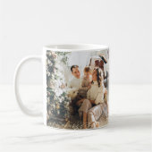 Beige minimalistische vrolijke kerstfoto koffiemok (Links)