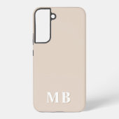 Beige | Minimummonogram modern Initiaal Samsung Galaxy Hoesje (Achterkant)