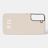 Beige | Minimummonogram modern Initiaal Samsung Galaxy Hoesje (Achterkant horizontaal)