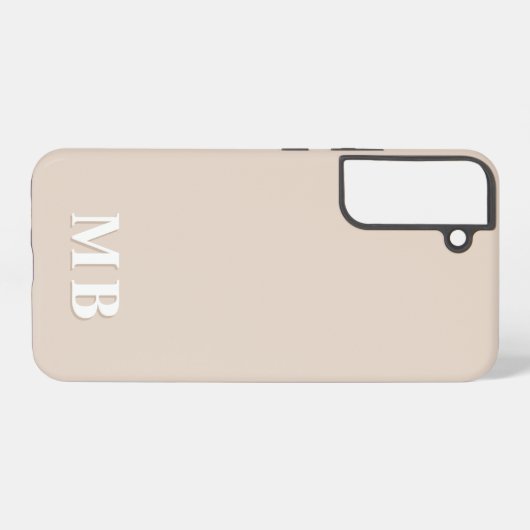 Beige | Minimummonogram modern Initiaal Samsung Galaxy Hoesje (Achterkant horizontaal)
