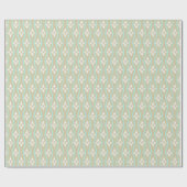 Beige Mint  Retro Naadloos Patroon Gift Cadeaupapier (Vlak)