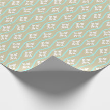 Beige Mint Retro Naadloos Patroon Gift