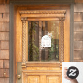 Beige Mint Rozen en Boog Openingstijden Venster Cl Raamsticker (Huis Deur)