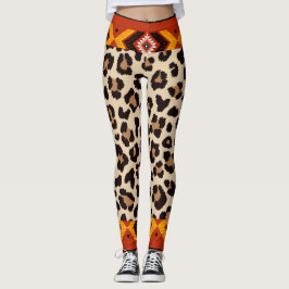Beige Mix tijger Patroon Capri Leggings