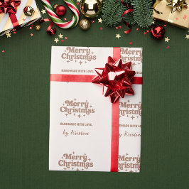 Beige mocha handgemaakt door kerstcadeauverpakking cadeaupapier