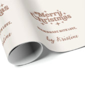 Beige mocha handgemaakt door kerstcadeauverpakking cadeaupapier (Rol Hoek)