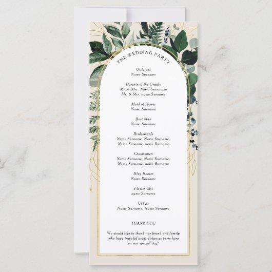 Beige Modern arch Botanic Greenery Programme (Achterkant)