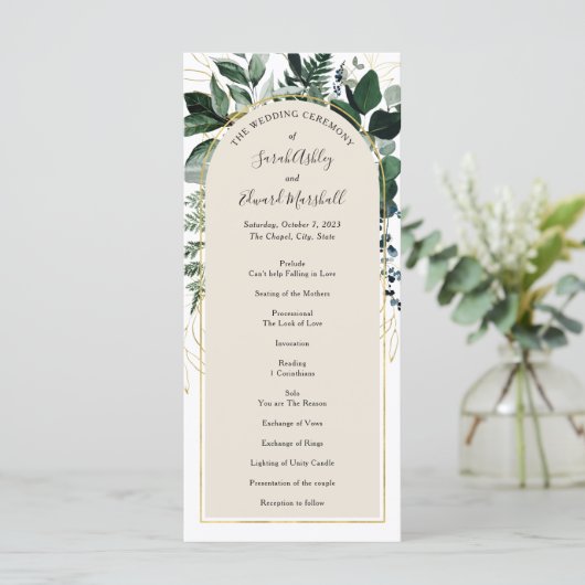 Beige Modern arch Botanic Greenery Programme (Staand voorkant)