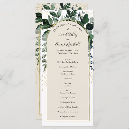 Beige Modern arch Botanic Greenery Programme (Voorkant / Achterkant)