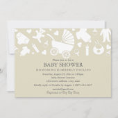 Beige Modern Baby shower Invitation Kaart (Voorkant)