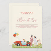 Beige Modern De bruiloft uitnodiging (Voorkant / Achterkant)