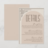 Beige Modern Deco Arch Enclosure Kaart (Voorkant / Achterkant)