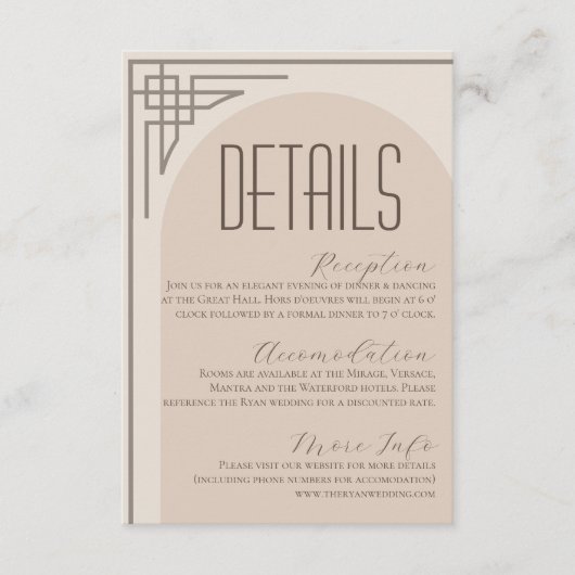 Beige Modern Deco Arch Enclosure Kaart (Voorkant)